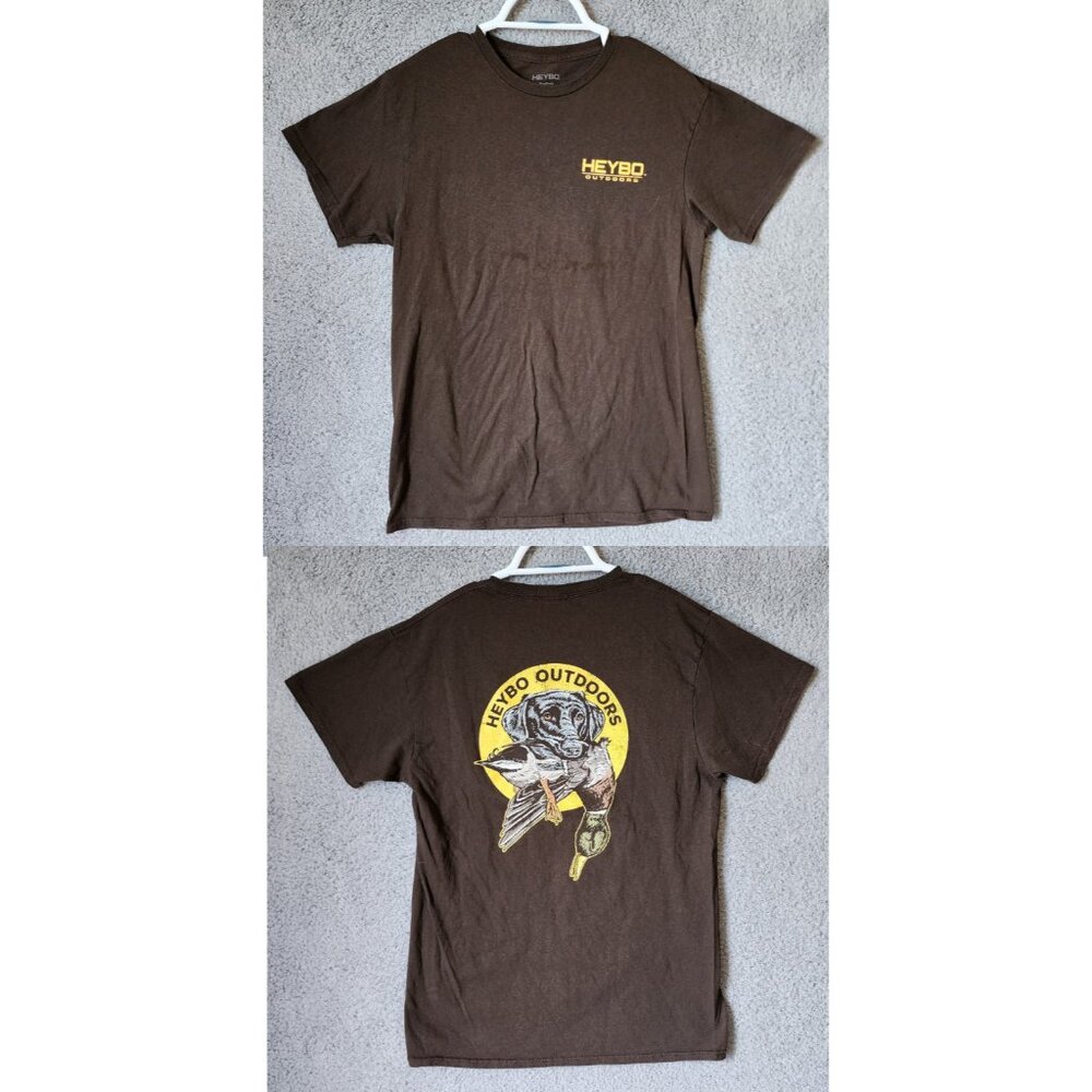 Heybo Outdoors Brown Duck Hunting Dog‎ Graphic T Shirt Youth Size Medium